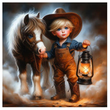Load image into Gallery viewer, Diamond Painting - Full Round - cowboy kid (30*30CM)
