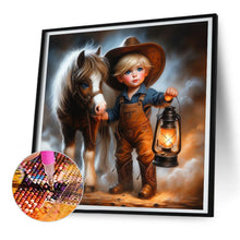 Load image into Gallery viewer, Diamond Painting - Full Round - cowboy kid (30*30CM)