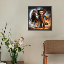 Load image into Gallery viewer, Diamond Painting - Full Round - cowboy kid (30*30CM)