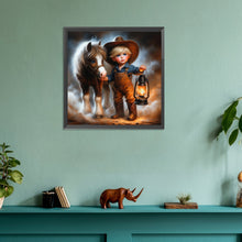 Load image into Gallery viewer, Diamond Painting - Full Round - cowboy kid (30*30CM)