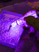 Load image into Gallery viewer, 13cm Diamond Painting Pen with 6 Tips LED Light Diamond Art Pen Kit (Purple)