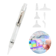 Load image into Gallery viewer, 13cm Diamond Painting Pen with 6 Tips LED Light Diamond Art Pen Kit (Silver)