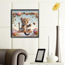 Load image into Gallery viewer, Diamond Painting - Full Round - Leopard on a swing (40*40CM)