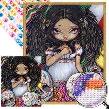 Load image into Gallery viewer, AB Diamond Painting - Full Round - Fluffy brunette girl (40*50CM)