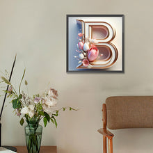 Load image into Gallery viewer, Diamond Painting - Full Round - Pink flower letter B (30*30CM)