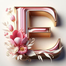 Load image into Gallery viewer, Diamond Painting - Full Round - Pink flower letter E (30*30CM)