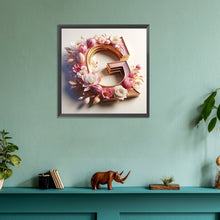 Load image into Gallery viewer, Diamond Painting - Full Round - pink flower letter G (30*30CM)