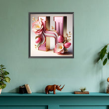 Load image into Gallery viewer, Diamond Painting - Full Round - Pink flower letter H (30*30CM)