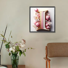 Load image into Gallery viewer, Diamond Painting - Full Round - Pink flower letter I (30*30CM)
