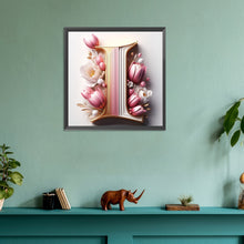 Load image into Gallery viewer, Diamond Painting - Full Round - Pink flower letter I (30*30CM)