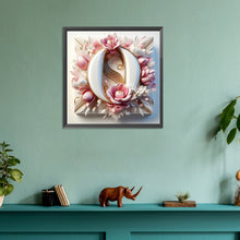 Load image into Gallery viewer, Diamond Painting - Full Round - pink flower letter O (30*30CM)