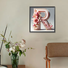 Load image into Gallery viewer, Diamond Painting - Full Round - Pink flower letter R (30*30CM)