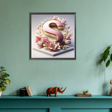 Load image into Gallery viewer, Diamond Painting - Full Round - pink flower letter S (30*30CM)