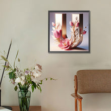 Load image into Gallery viewer, Diamond Painting - Full Round - Pink flower letter U (30*30CM)
