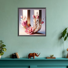 Load image into Gallery viewer, Diamond Painting - Full Round - Pink flower letter U (30*30CM)