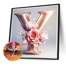 Load image into Gallery viewer, Diamond Painting - Full Round - pink flower letter Y (30*30CM)