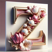 Load image into Gallery viewer, Diamond Painting - Full Round - Pink flower letter Z (30*30CM)