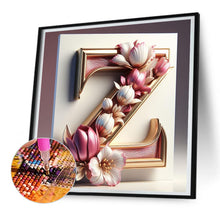 Load image into Gallery viewer, Diamond Painting - Full Round - Pink flower letter Z (30*30CM)