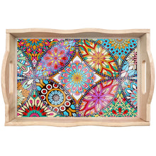 Load image into Gallery viewer, Wooden Mandala 5D DIY Diamond Painting Serving Tray with Handle for Home Decor