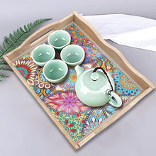 Load image into Gallery viewer, Wooden Mandala 5D DIY Diamond Painting Serving Tray with Handle for Home Decor
