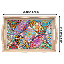 Load image into Gallery viewer, Wooden Mandala 5D DIY Diamond Painting Serving Tray with Handle for Home Decor