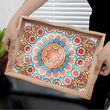 Load image into Gallery viewer, Wooden Mandala 5D DIY Diamond Painting Serving Tray with Handle for Home Decor