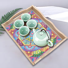Load image into Gallery viewer, Wooden Mandala 5D DIY Diamond Painting Serving Tray with Handle for Home Decor