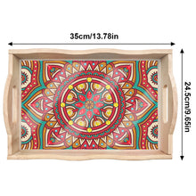 Load image into Gallery viewer, Wooden Mandala 5D DIY Diamond Painting Serving Tray with Handle for Home Decor