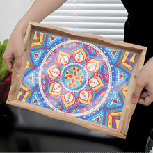 Load image into Gallery viewer, Wooden Mandala 5D DIY Diamond Painting Serving Tray with Handle for Home Decor