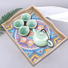 Load image into Gallery viewer, Wooden Mandala 5D DIY Diamond Painting Serving Tray with Handle for Home Decor