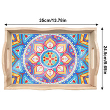 Load image into Gallery viewer, Wooden Mandala 5D DIY Diamond Painting Serving Tray with Handle for Home Decor