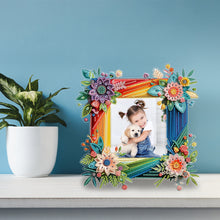 Load image into Gallery viewer, Special Shape Floral Diamond Painting Photo Frame Kits Bedroom Table Decor