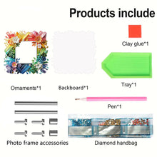 Load image into Gallery viewer, Special Shape Floral Diamond Painting Photo Frame Kits Bedroom Table Decor