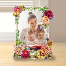 Load image into Gallery viewer, Special Shape Floral Diamond Painting Photo Frame Kits Bedroom Table Decor