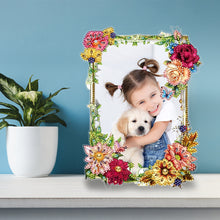 Load image into Gallery viewer, Special Shape Floral Diamond Painting Photo Frame Kits Bedroom Table Decor