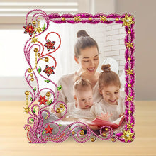 Load image into Gallery viewer, Special Shape Floral Diamond Painting Photo Frame Kits Bedroom Table Decor
