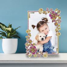 Load image into Gallery viewer, Special Shape Floral Diamond Painting Photo Frame Kits Bedroom Table Decor