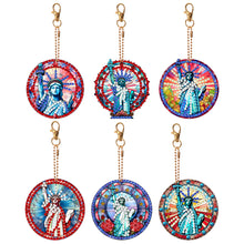 Load image into Gallery viewer, 6Pcs Double Side Optimistic Old Lady Diamond Art Craft Keychain DIY Crafts Decor