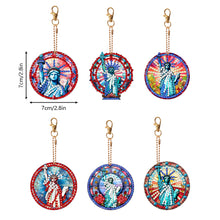 Load image into Gallery viewer, 6Pcs Double Side Optimistic Old Lady Diamond Art Craft Keychain DIY Crafts Decor