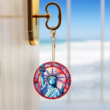 Load image into Gallery viewer, 6Pcs Double Side Optimistic Old Lady Diamond Art Craft Keychain DIY Crafts Decor