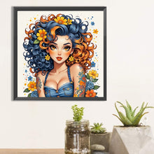 Load image into Gallery viewer, Diamond Painting - Full Square - blue girl (40*40CM)