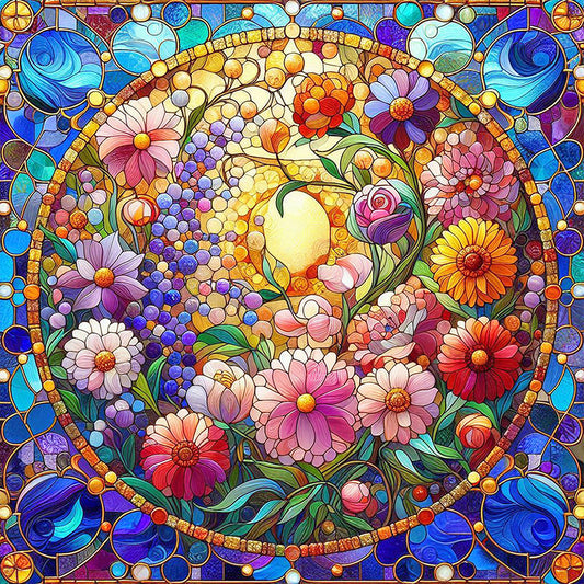 AB Diamond Painting - Full Round - colorful flowers (40*40CM)