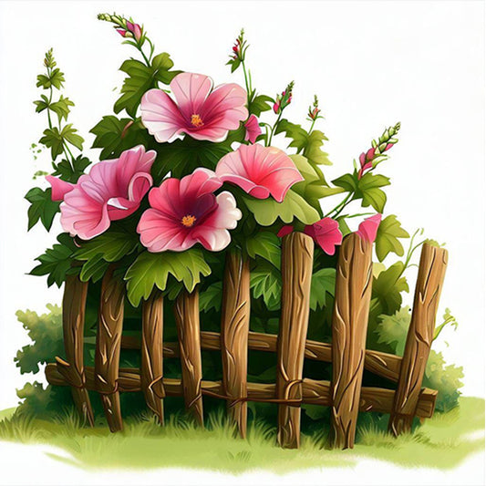 AB Diamond Painting - Full Round - flower fence (40*40CM)