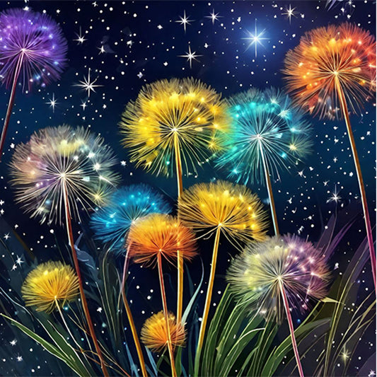 AB Diamond Painting - Full Round - Colorful dandelion (40*40CM)
