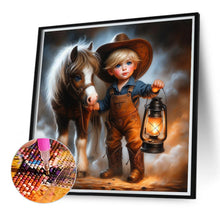 Load image into Gallery viewer, Diamond Painting - Full Round - cowboy kid (40*40CM)