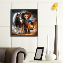 Load image into Gallery viewer, Diamond Painting - Full Round - cowboy kid (40*40CM)