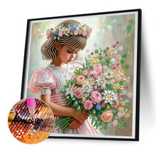 Load image into Gallery viewer, Diamond Painting - Partial Special Shaped - flower girl (30*30CM)