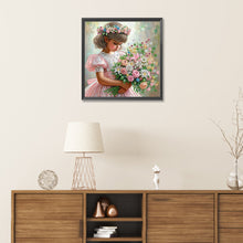 Load image into Gallery viewer, Diamond Painting - Partial Special Shaped - flower girl (30*30CM)