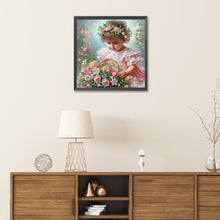 Load image into Gallery viewer, Diamond Painting - Partial Special Shaped - flower girl (30*30CM)