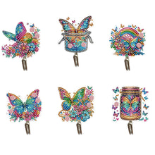 Load image into Gallery viewer, 6Pcs Diamond Painting Hooks Colorful Animal Flower Diamond Art Craft Wall Hooks